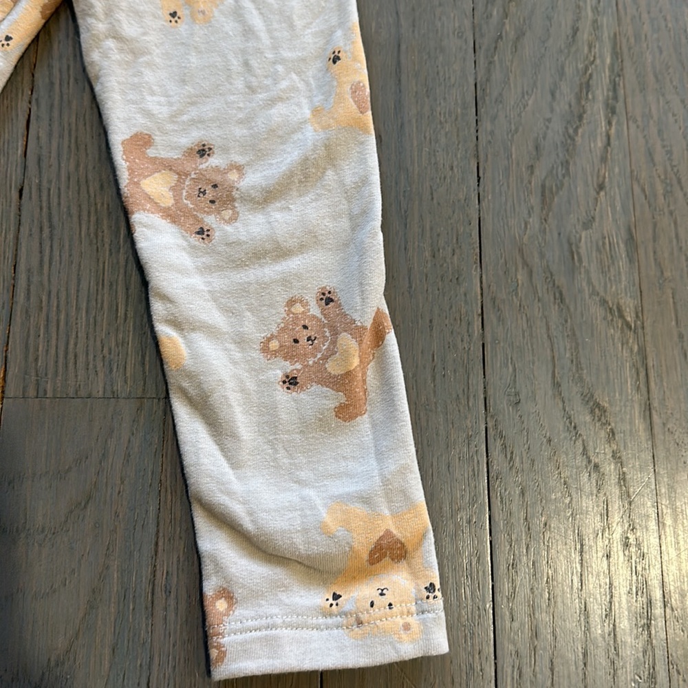 Zara 18-24 Months Teddy Bear Print Fleece-Lined Leggings Pants - Picture 4 of 6